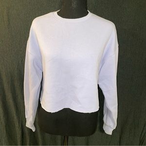 FOREVER 21 LILAC CROPPED CREWNECK HOODIE